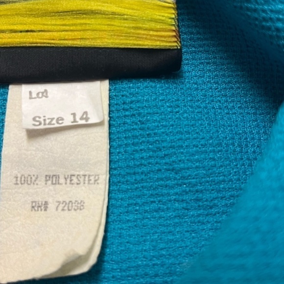 Vintage 80s Concepts Women’s Turquoise Polyester Tweed Button Up Peacoat - Picture 5 of 6